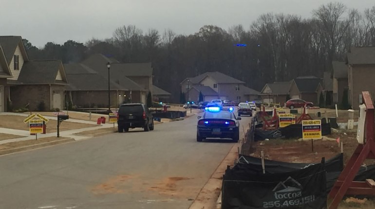 Madison Police investigate a shooting on Coral Court, off Hardiman Place and County Line Road. (Shevaun Bryan/WHNT News 19)