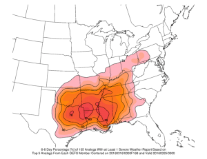 Day 6-8 Probability of one severe weather report