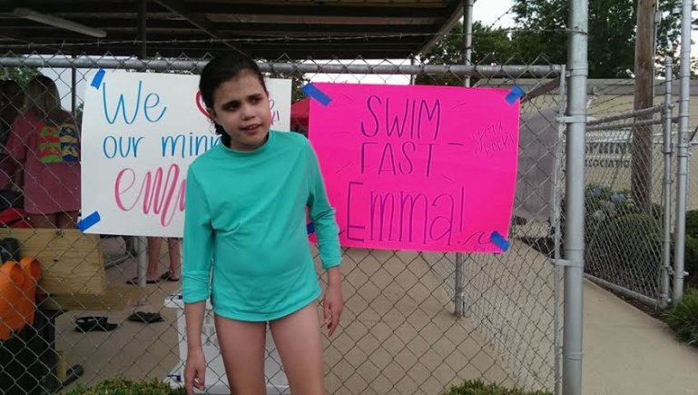 Emma Roberts swims for the Minnows, a special needs team in the Rocket City Swim League. It's based at Byrd Spring Pool. (Photo: Kathy Williams)