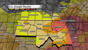 Extreme drought expands into Madison and Marshall Counties. (Updated October 6, 2016 - US Drought Monitor)