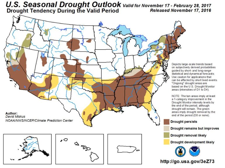 Current US Drought Outlook (Image: Climate Prediction Center)