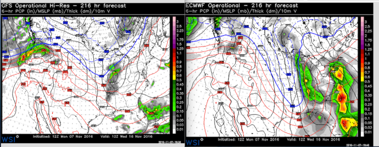 Both of these forecast models were run on Monday afternoon.