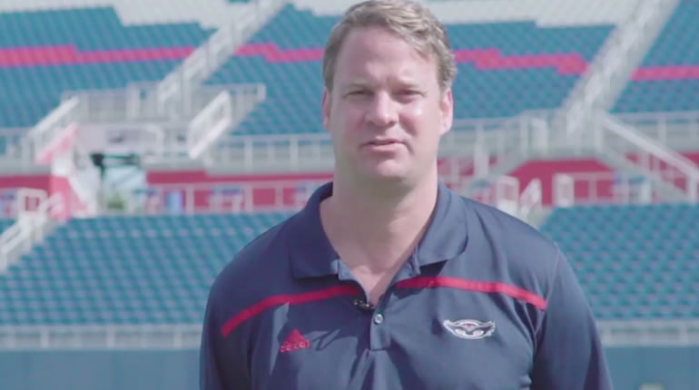 Lane Kiffin, as FAU's new football coach in promo