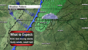 A few heavy storms possible Friday night