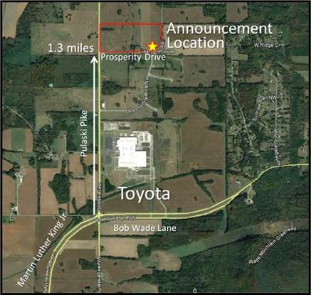 Map showing site of expected industrial park in north Huntsville. (Provided by: City of Huntsville)