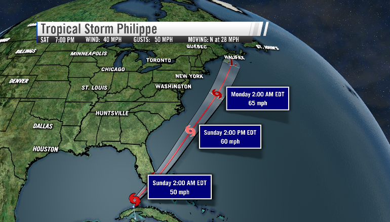 Tropical Depression Eighteen Strengthens Becomes Tropical Storm Philippe