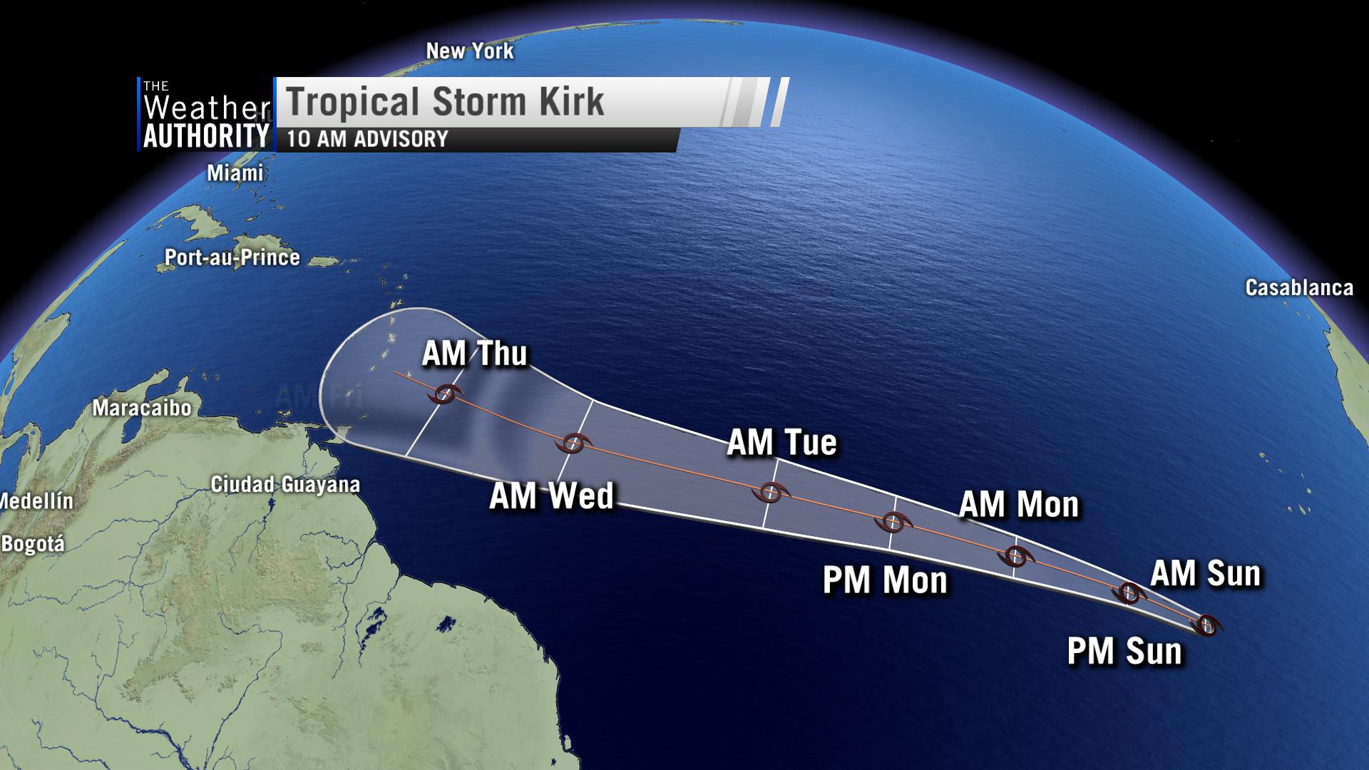 Tropical Storm Kirk Forms In The Atlantic; Will Approach The Caribbean ...