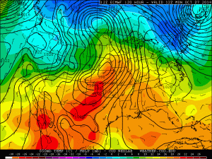 Weather map forecast Monday 8 AM