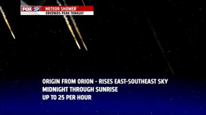Orionid meteor showers peaks early Tuesday AM