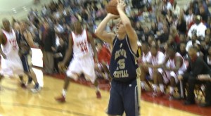 Alec Dye puts up a shot against Pike in a Class 4A Sectional Game against Pike on March 6, 2009.
