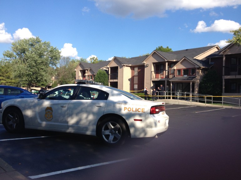 Scene of shooting on Woodfront Drive.