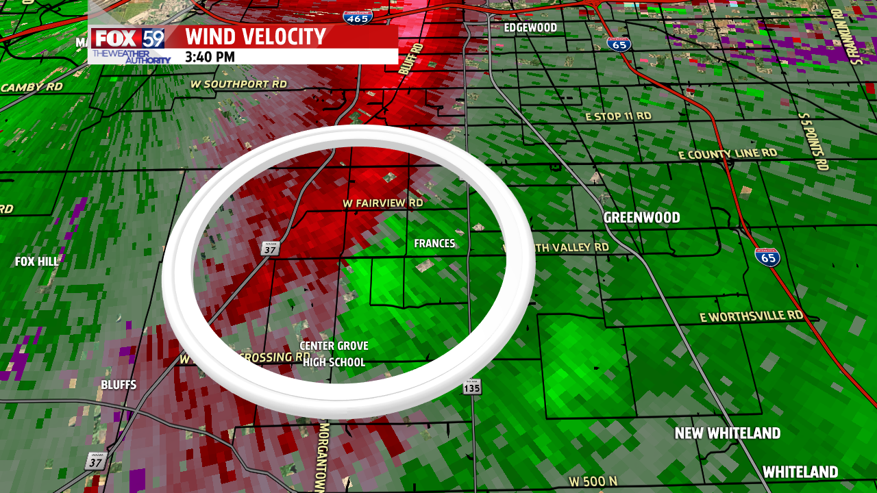 Rotation from radar on December 23rd. EF 1 tornado touched down in Greenwood