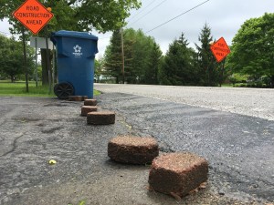 One resident on Whiteland Road hopes bricks will keep drivers from turning around in her driveway.