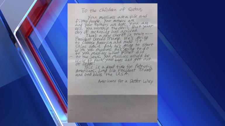 This is the letter received by the school