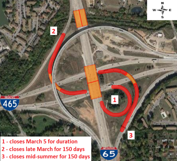 Map of construction from INDOT