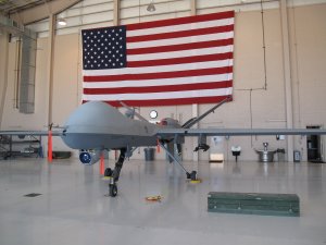 Hellfire missile attachements on the MQ-9 Reaper drone at Creech Air Force Base in Nevada in May 2009.