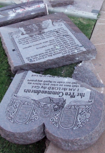 10 Commandment Monument rubble Photo Courtesy: John Estus