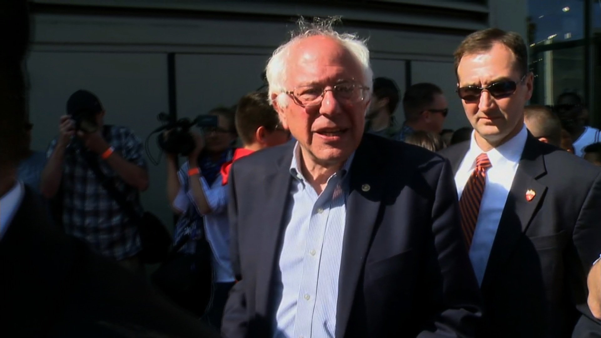 Democratic presidential candidate Bernie Sanders makes a stop in Hollywood, California, on June 7, 2016. Credit: CNN