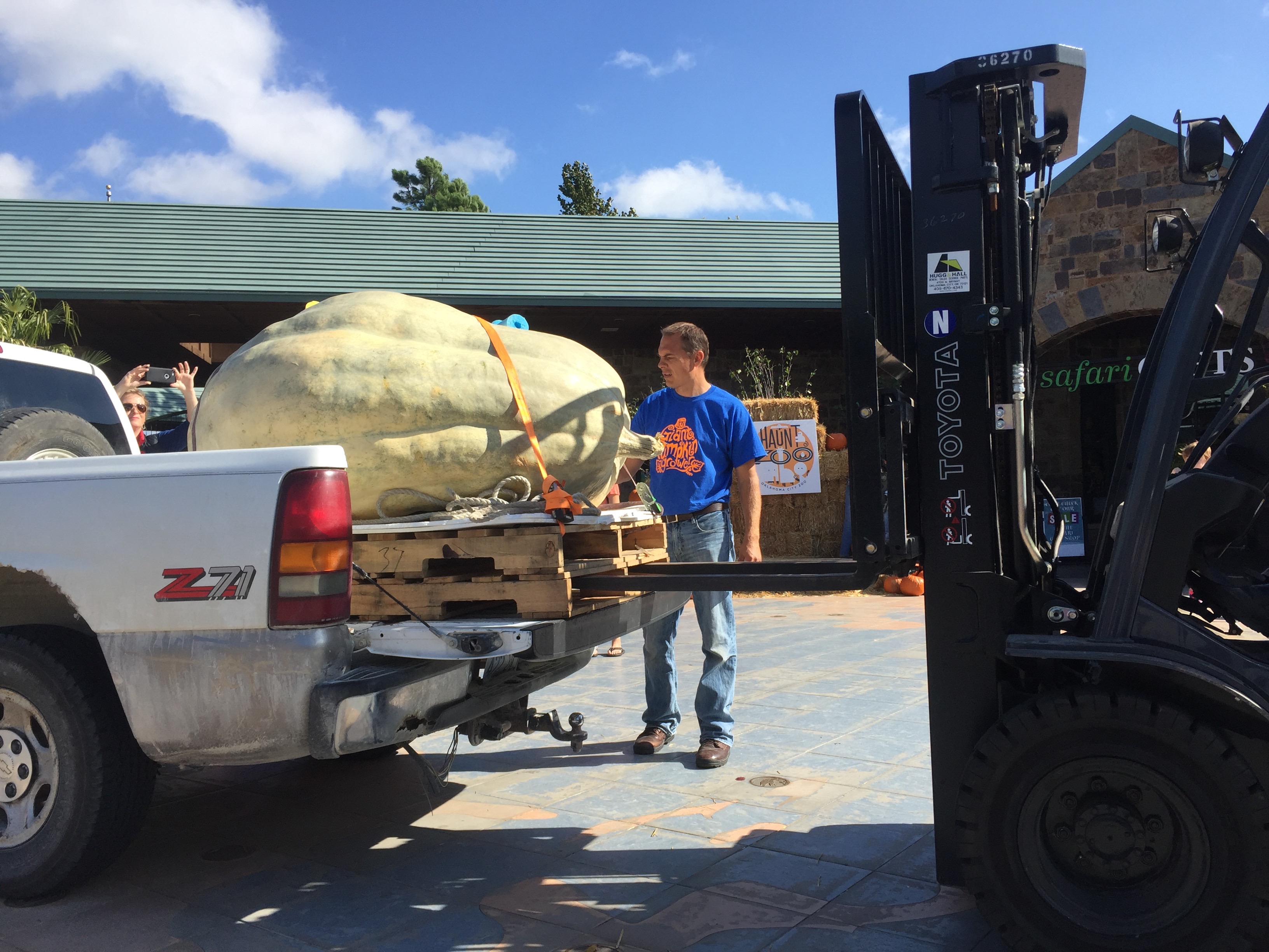 The Marintzer delivered the pumpkin to the zoo Saturday