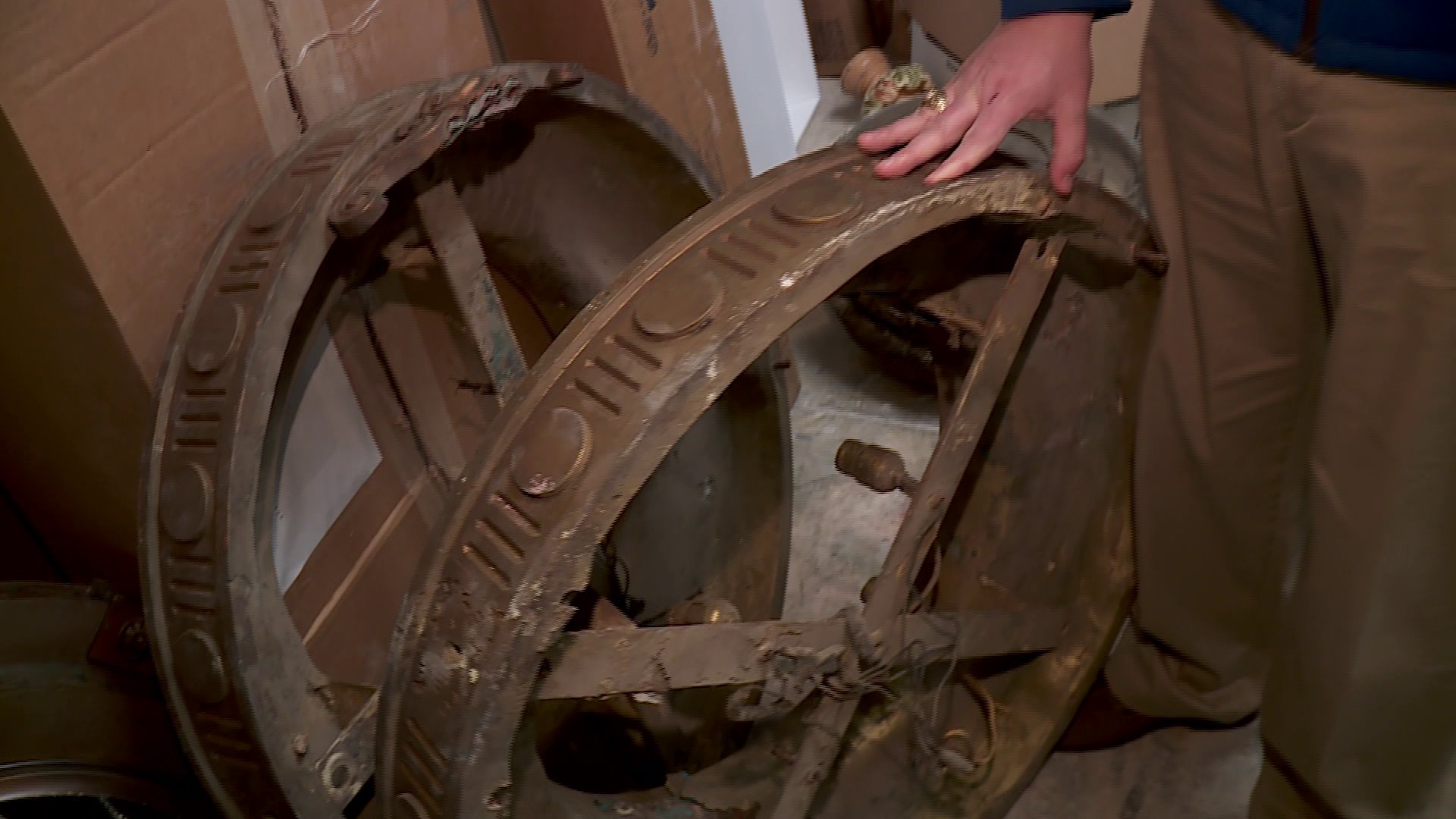 Old light fixtures found inside the capitol's attic