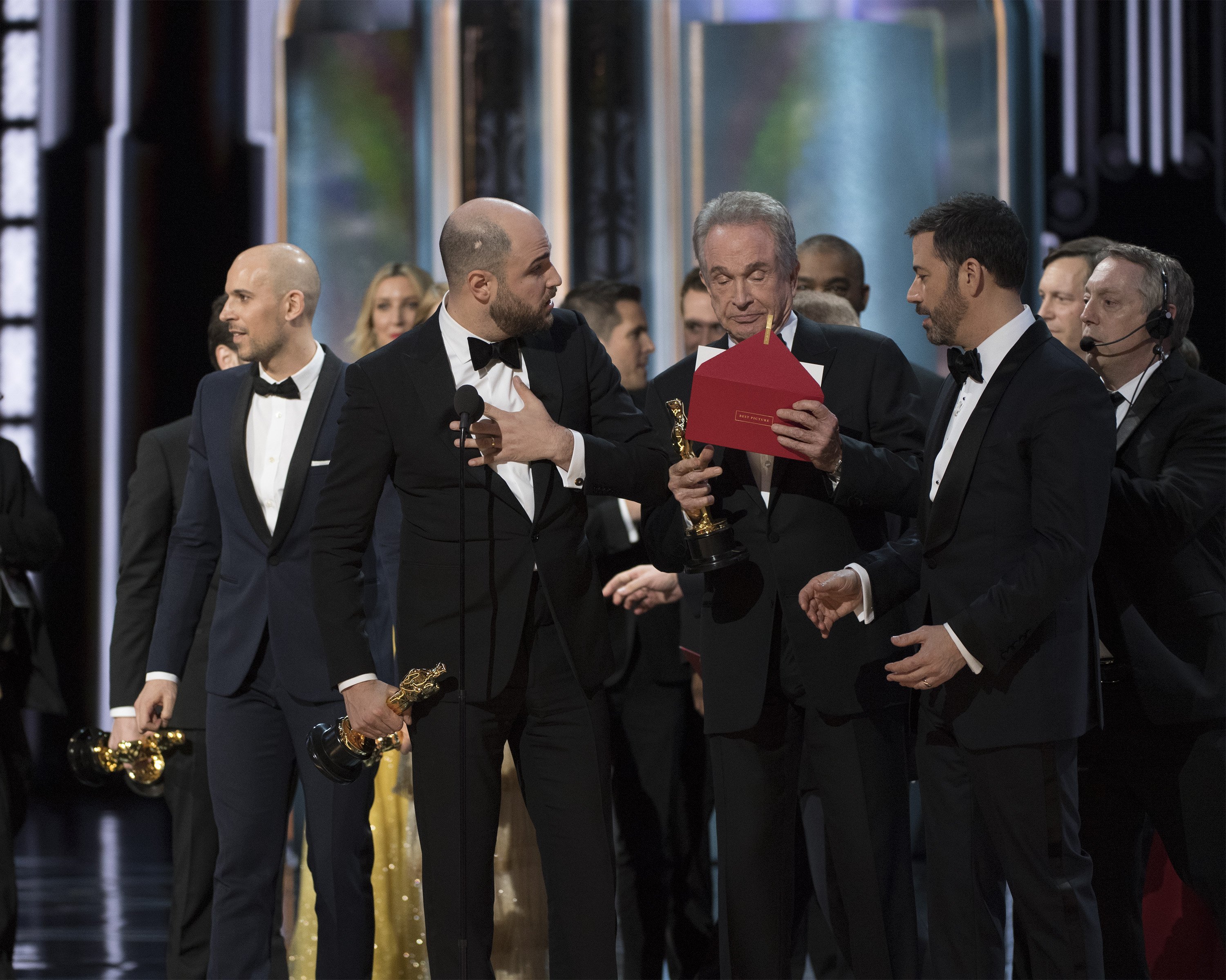 Not only did "Moonlight" pull out a surprise win over "La La Land" for best picture, but their big moment came after presenters Warren Beatty and Faye Dunaway accidentally announced the wrong winner. Credit:Eddy Chen/ABC