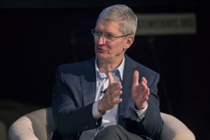 Tim Cook, president and CEO of Apple, Inc., discusses the interaction between business and climate during a New York City Climate Week event at the Morgan Library on September 22, 2014 in New York City. (Credit: Michael Graae/Getty Images)