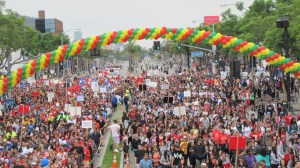 Thousands took to the streets of West Hollywood for the 29th annual AIDS Walk Los Angeles in 2013. (Credit: AIDS Walk Los Angeles)