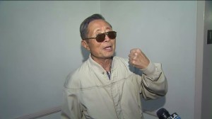 John Fu, 88, described being repeatedly struck by a robber during an attack inside his Hollywood apartment building. (Credit: KTLA)