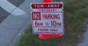 A Los Angeles parking sign is seen in a file photo. (Credit: KTLA)