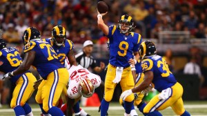 Could the St. Louis Rams be headed back to Los Angeles? The owner of the St. Louis Rams plans to build an NFL stadium in Inglewood, which could pave the way for the league's return to the city. (Credit: Dilip Vishwanat/Getty Images)