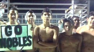 Alejandro Camacho (center) of Nogales High School was playing in the third period of the CIF playoff game against Don Lugo when he suddenly sank to the bottom of the pool. (Team Photo)