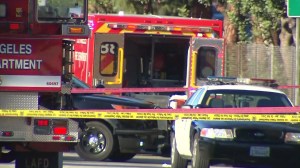 Los Angeles police shot and killed a knife-wielding man in Van Nuys on Sunday, Nov. 9, 2014, officials said. (Credit: KTLA)