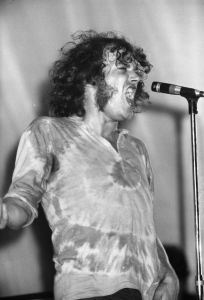 Sheffield-born soul rock singer Joe Cocker seen on stage and midsong at the Isle of Wight Festival on Sept. 11, 1969. (Credit: Central Press/Getty Images)