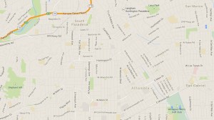 A power outage affected customers in Alhambra and South Pasadena on Monday, Dec. 1, 2014. (Credit: Google Maps)