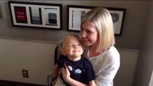 Ryan Aprea was captured on video recently hearing his mother's voice for the first time. (Credit: The Aprea Family/Spray Pal) 