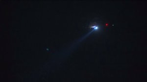 A police helicopter was flying overhead South Los Angeles on Dec. 29, 2014, during a manhunt. (Credit: KTLA)