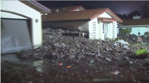 A mudslide hit the Camarillo Springs area as a major storm ripped through Southern California on Dec. 12, 2014. (Credit: KTLA) 