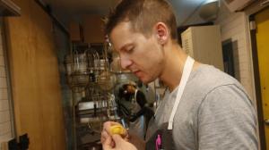 Chef Pollack folds his freshly made tortellini by hand. (Credit: Anne Cusack / Los Angeles Times)