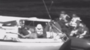 The rescue of a boater lost at sea for 12 days was captured on video by the U.S. Coast Guard. 