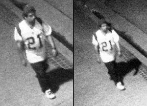 Authorities provided these video surveillance still images of an individual who was described as a witness to a Dec. 8, 2014, fire in downtown Los Angeles. 