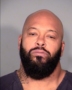 Producer Marion "Suge" Knight is seen in a police booking photo after his arrest for allegedly stealing a photographer's camera Oct. 29, 2014, in Las Vegas, Nevada. (Credit: Las Vegas Metropolitan Police Department via Getty Images)