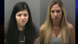 Michelle Ghirelli, left, and Melody Lippert, right, are seen in booking photos provided by the Orange County Sheriff's Department. 