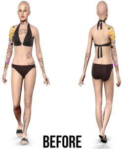 A before picture of Illma Gore, who plans to cover her entire body with tattoos for an art project, was posted on her KickStarter page.