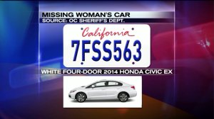 Alonso’s car was described as a white four-door 2014 Honda Civic EX with California license No. 7FSS563. (Credit: KTLA)