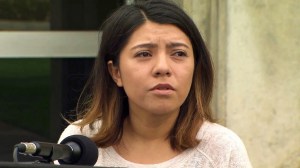 Erica Alonso's sister speaks during a news conference on Friday, Feb. 20, 2015. (Credit: KTLA)