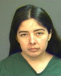 Lucero Carrera is seen in a booking photo provided by the Santa Ana Police Department.