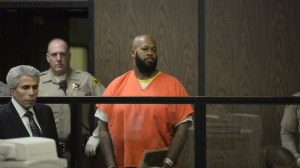 Marion “Suge” Knight was arraigned Feb. 3, 2015, pleading not guilty to murder and attempted murder in a Compton courtroom. (Credit: Pool)