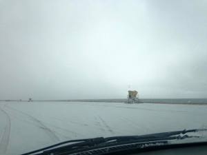 A "white-out" struck Huntington Beach on March 2, 2015. (Credit: Evan Archer via California State Parks)