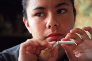 Just saying no. One of a worrying number of teenage smokers, 16-year-old Janeen Strom, of Glen Eden gave up smoking when she was 13. (Credit: by Wayne Wilson/Getty Images)