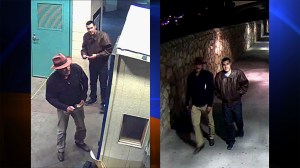 The FBI said these photos show Victor Solis and Henry Solis crossing into Juarez, Chihuahua, Mexico, from El Paso, Texas, on March 14, 2015.